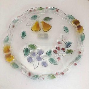 Vintage Mikasa Crystal 14 1/4" Cake Plate Golden